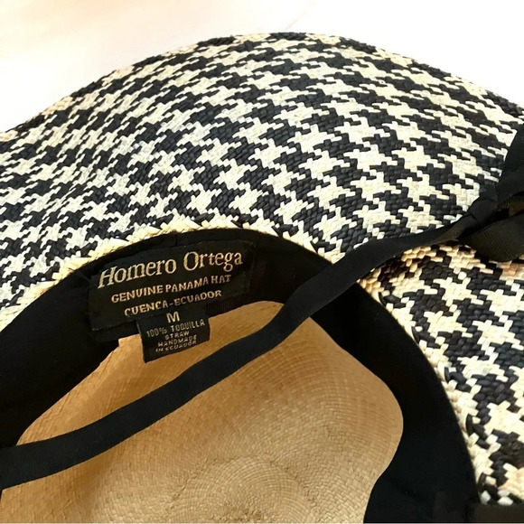 Homero‎ Ortega Houndstooth Panama Sun Hat - Picture 3 of 5